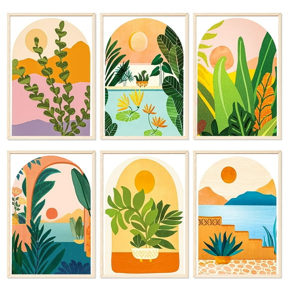 JYLMOOD 6 Pack Paint by numbers For Adults 20x30cm, DIY Landscape Oil Painting Kits for Adults Kids Beginners for Home Wall Decor