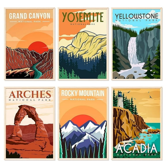 JYLMOOD 6pcs Paint by Numbers for Adults Kits, DIY Easy Painting by Numbers for Gift Home Wall Decoration 25x35cm???without Frame)