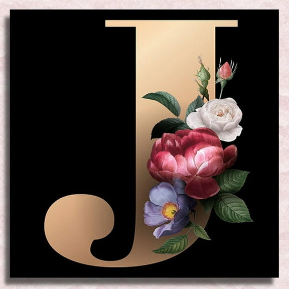 JYLMOOD Alphabet Diamond Painting Kits for Adults, 5D Diamond Art Full Round Drill DIY Gem Pictures Arts for Home Wall Decor 11.8x11.8in