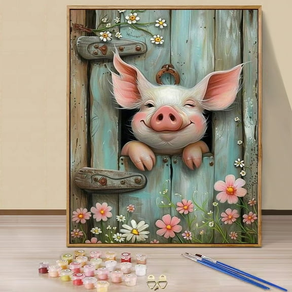 JYLMOOD Animal Paint by Numbers Kit for Unisex Adults Beginner with Full Accessories, Easy Oil Painting Kits On Colored Canvas, 16x20in, Relaxing Art Craft