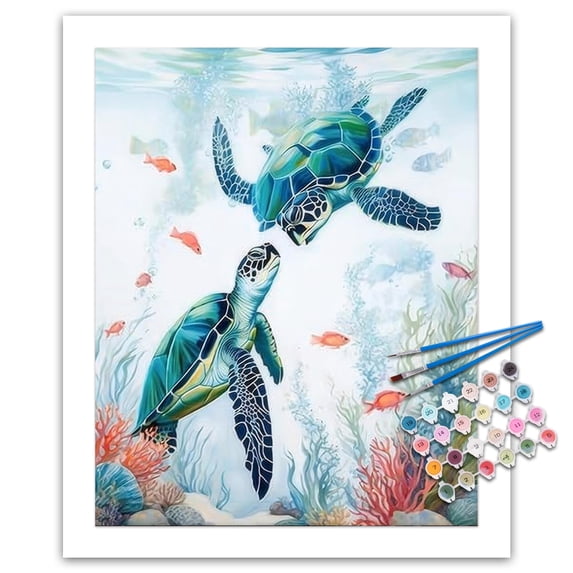 JYLMOOD Animal Paint by Numbers Kit for Unisex Adults Beginner with Full Accessories, Easy Oil Painting Kits On Colored Canvas, 16x20in, Relaxing Art Craft