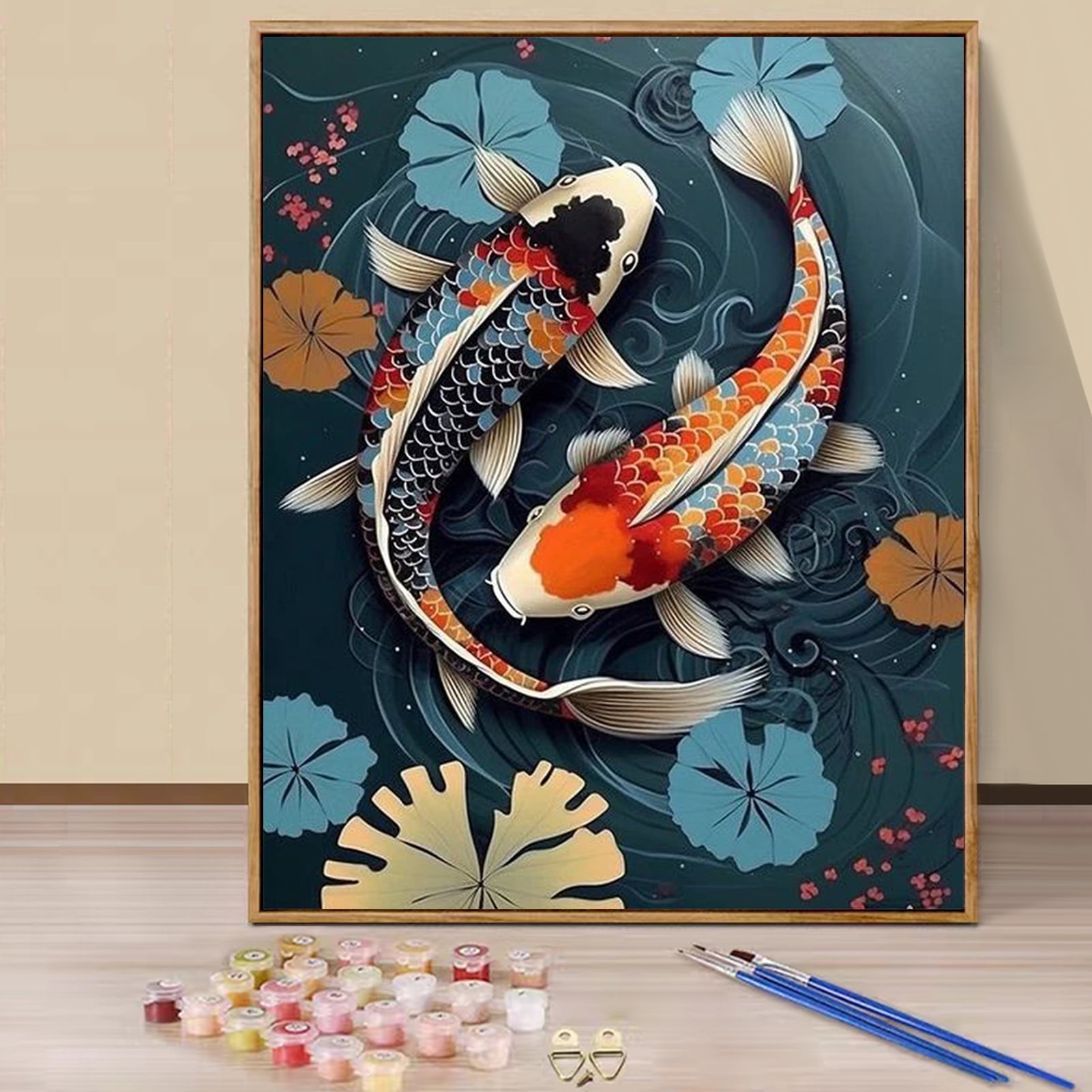 JYLMOOD Animal Paint by Numbers Kit for Unisex Adults Beginner with Full Accessories, Easy Oil Painting Kits On Colored Canvas, 16x20in, Relaxing Art Craft