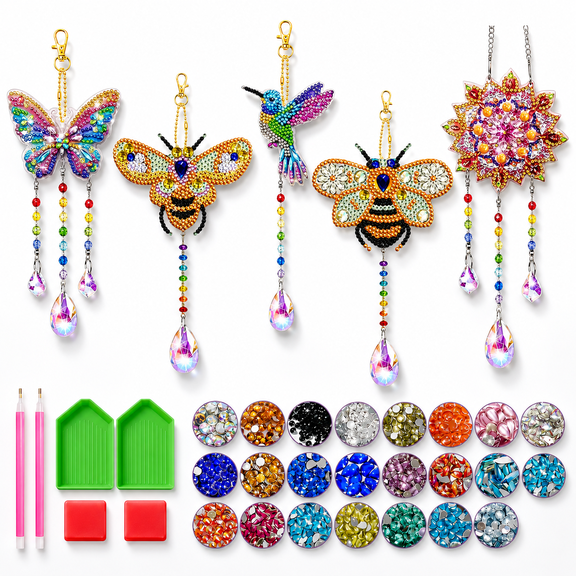 JYLMOOD Diamond Painting Sun Catchers - Humming Bird Butterfly Bee Animal