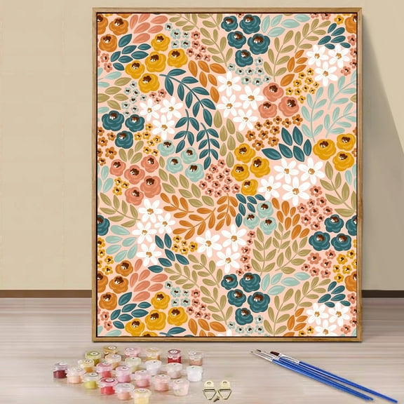 JYLMOOD DIY Animal Paint by Number for Adults, Easy Painting by Numbers for Gift Home Wall Decor 16x20in without Frame, Colored Canvas - Yellow Flower