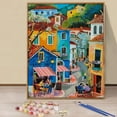 thumbnail image 1 of JYLMOOD DIY Paint by Number for Adults, Easy Painting by Numbers for Gift Home Wall Decor 16x20in without Frame, Colored Canvas - House Street, 1 of 5
