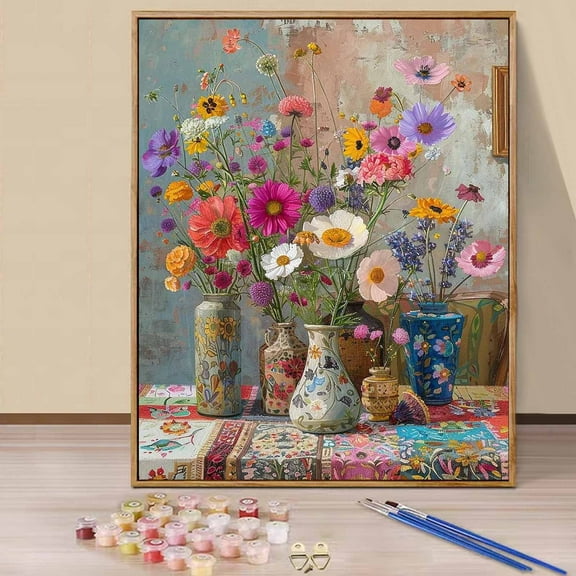 JYLMOOD DIY Paint by Number for Adults, Easy Painting by Numbers for Gift Home Wall Decor 16x20in without Frame, Colored Canvas