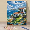 thumbnail image 1 of JYLMOOD DIY Paint by Number for Adults, Easy Painting by Numbers for Gift Home Wall Decor 16x20in without Frame, Colored Canvas - House Seaside, 1 of 6