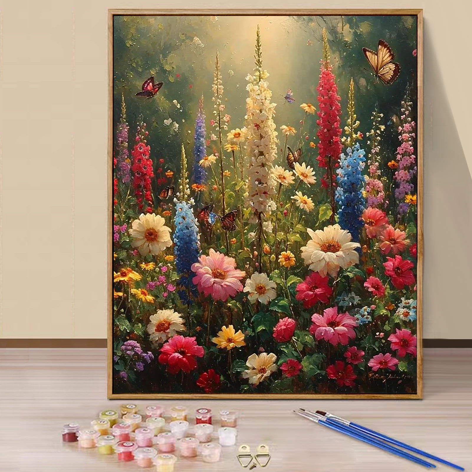 JYLMOOD Flower Paint by Numbers Kit for Adults Beginner, Easy DIY Oil ...