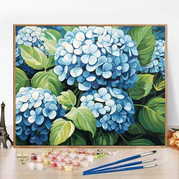 JYLMOOD Paint by Numbers Kit for Adults Beginner, Easy DIY Oil Painting Kits On Canvas for Gift Home Wall Decor 16x20 Inch without Frame - Hydrangea