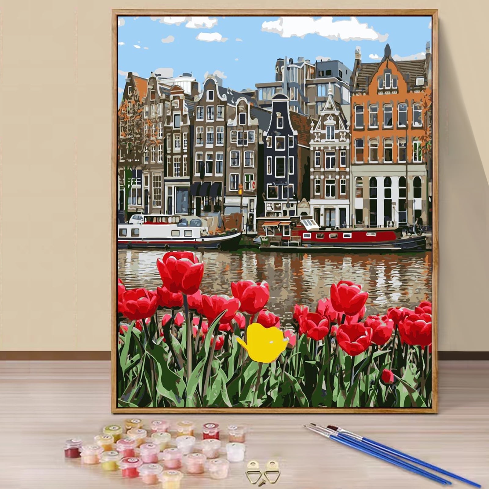 JYLMOOD Paint by Numbers Kit for Adults Beginner, Flower House Easy DIY ...