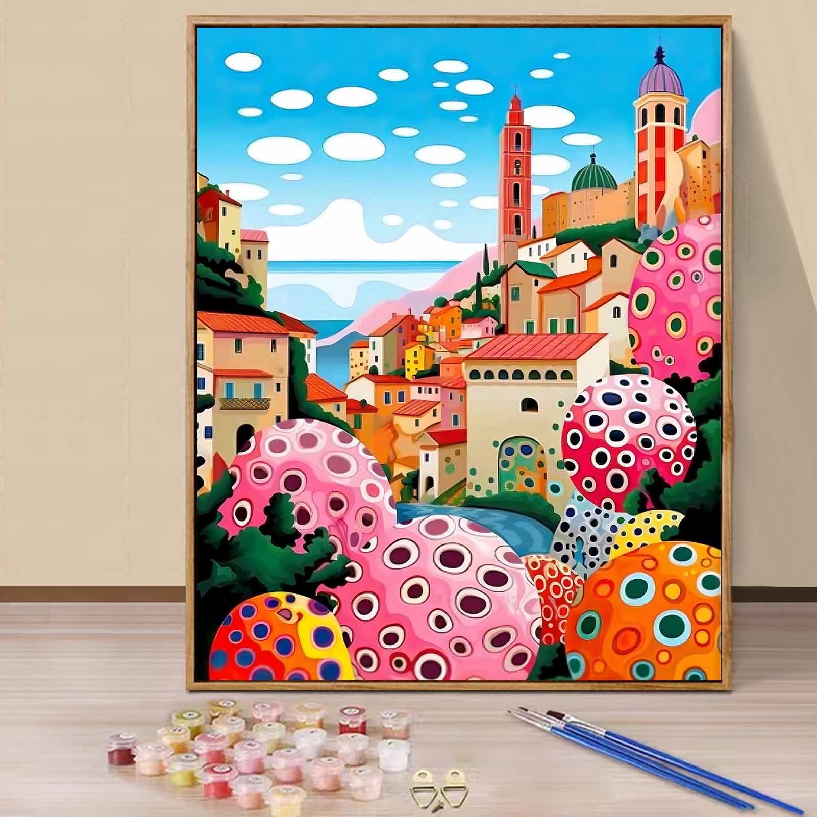 JYLMOOD Paint by Numbers Kit for Adults Beginner, Mushroom Castle Easy ...