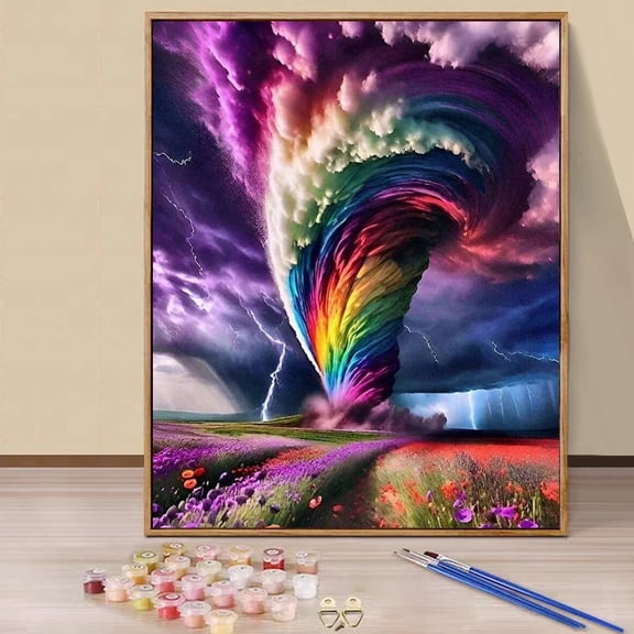 JYLMOOD Paint by Numbers Kit for Adults Beginner, Pink House Easy DIY Oil Painting Kits On Canvas for Gift Home Wall Decor 16x20 Inch