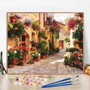 JYLMOOD Paint by Numbers Kit for Unisex Adults Beginner with Full Accessories, Easy Oil Painting Kits On Colored Canvas, 16x20in, Relaxing Art Craft - Alley