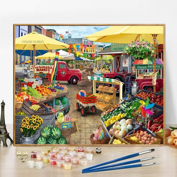 JYLMOOD Paint by Numbers for Adults Kits, DIY Easy Painting by Numbers for Gift Home Wall Decoration 16x20in without Frame