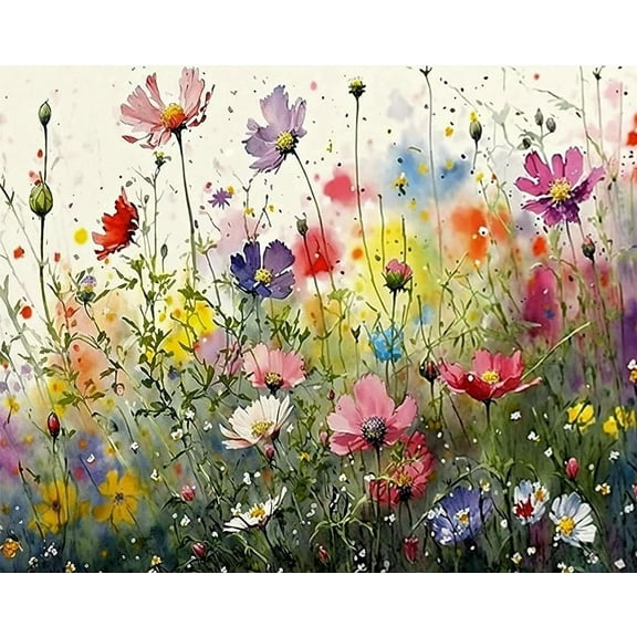 JYLMOOD Acrylic Paint by Numbers Kit - DIY Flower Canvas Painting for Adults, Gift, Home Decoration, 16x20in