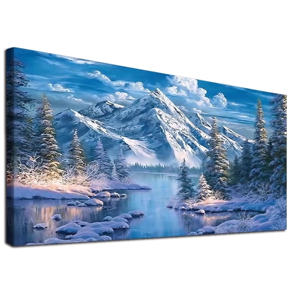 JYLMOOD Snow Mountain Large Diamond Painting Kits with Full Accessories for Adults 70x40cm, craft Kits for Home Office Wall Decro