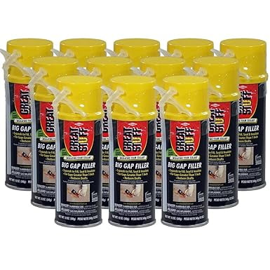 JYLP 12 Pack 12 oz Big Gap Filler, Polyurethane Expanding Foam Sealant, Water Resistant Insulating Spray Foam