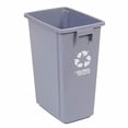 thumbnail image 1 of JYLP 15 Gallon Gray Indoor Recycling Container, Open Top Rectangular Plastic Bin with Built-in Handle, 12" W X 18" D X 24" H, Corrosion Resistant Polypropylene, 1 of 5