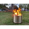thumbnail image 1 of JYLP 19.5 Inch Smokeless Stainless Steel Fire Pit, Modern Round Wood Burning Outdoor Fire Pit with Removable Ash Pan, Weather Resistant Carry Bag for Patio, Backyard, Camping, 1 of 4