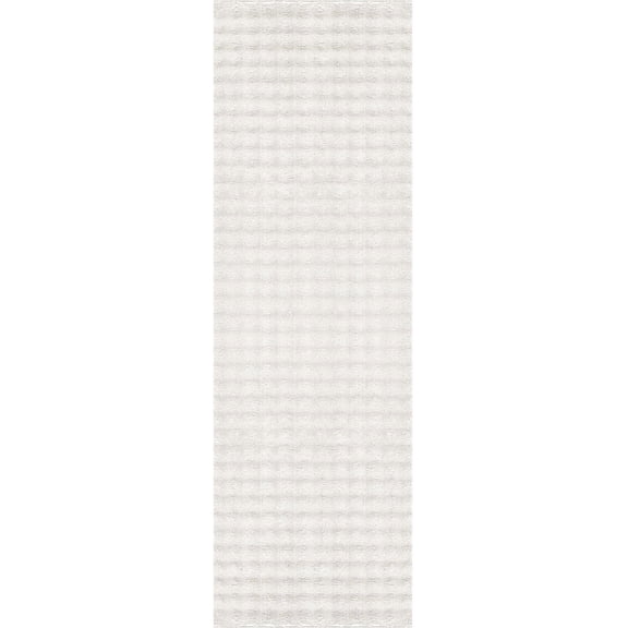 JYLP 2x7FT White High Pile Runner Rug, Ultra Soft Polyester Non Slip Kitchen Rug with Rubber Backing, Easy Clean Durable Indoor Floor Carpet for Entryway Bathroom Hallway