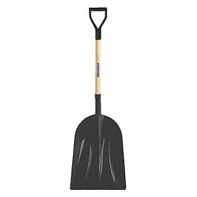 JYLP 30 Inch Handle Scoop Shovel, Classic D-Grip Shovel with Wood Handle & HDPE Blade, Black Non-Foldable Ergonomic Utility Shovel