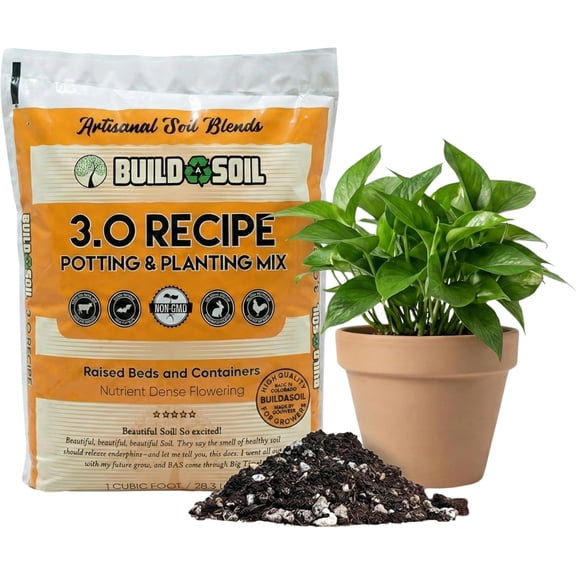 JYLP 35 LBS Organic Living Potting Soil Mix, Water-Only Formula Well Draining Nutrient Rich Plant Soil for Indoor Outdoor Potted Plants Full Growth Cycle Planting Dirt
