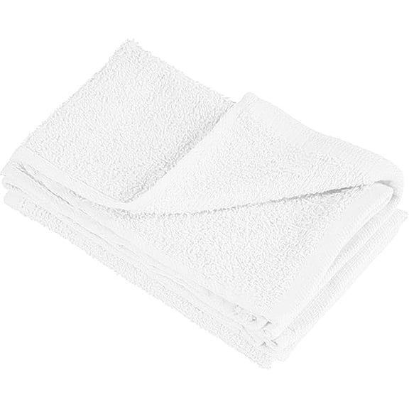 JYLP 48 Pack White Cotton Fingertip Rally Towels, 11"x18", Bulk Terry Towels for Sports & Commercial Use