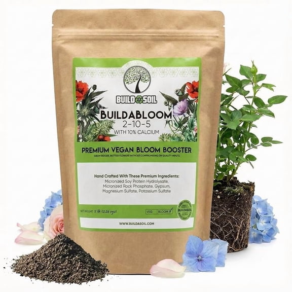 JYLP 5LB Vegan Bloom Booster Flower Fertilizer Powder, Natural Organic Plant Food for Rose Hydrangea Hibiscus Vegetables Garden Outdoor Flower Growth Nutrient Fertilizer