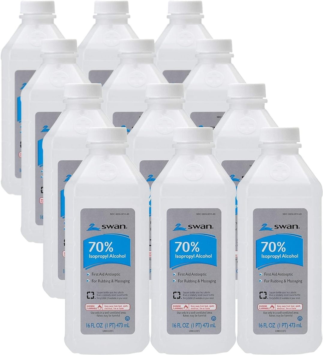 JYLP 70% Isopropyl Rubbing Alcohol, 16 Oz. Bottle, Box Of 12