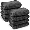 JYLP 8 Pack Ultra Thick Pro Moving & Packing Blankets, 80" x 72" Quilted Furniture Pads, Black, 65 Lbs Per Dozen