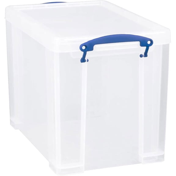 JYLP Clear 19L Stackable Plastic Storage Box, Snap Lid Clip Lock Handle Organizer Bin for Home Office