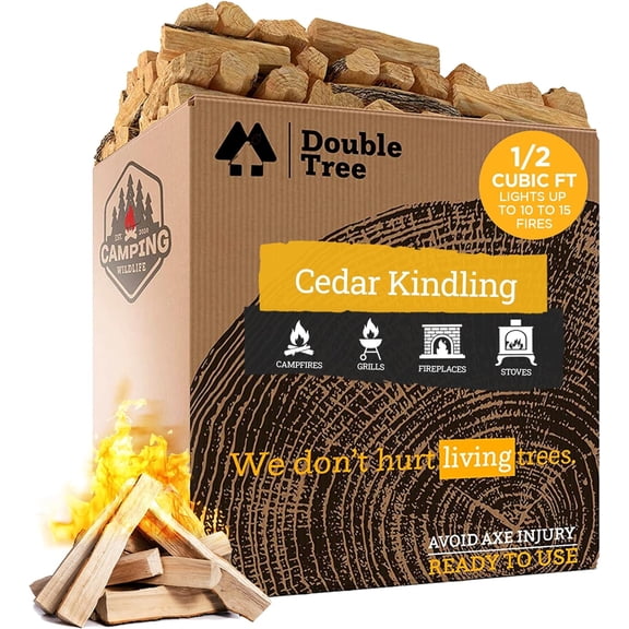 JYLP All Natural Incense Cedar Fire Starter Kindling, Medium 1/2 Cubic ft Fast Burning Cedar Kindling Sticks, Clean Aromatic Burn for Fireplace, Campfire, Fire Pit, Indoor & Outdoor Stove