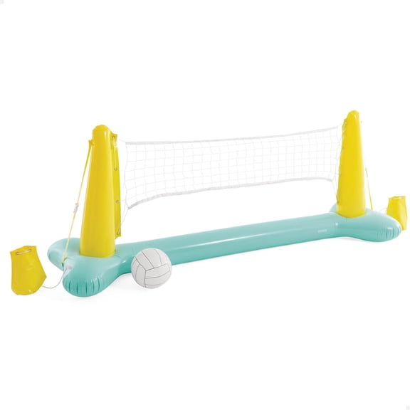 JYLP Orange Yellow Pool Volleyball Game 4 Player Heavy Duty Plastic Inflatable Floating Set With Repair Patch