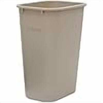 JYLP PWR-41BE 10 Gallon (41 Quart) Beige Rectangular Open-Top Plastic Wastebasket, Heavy Duty Trash Can for Kitchen Commercial Use