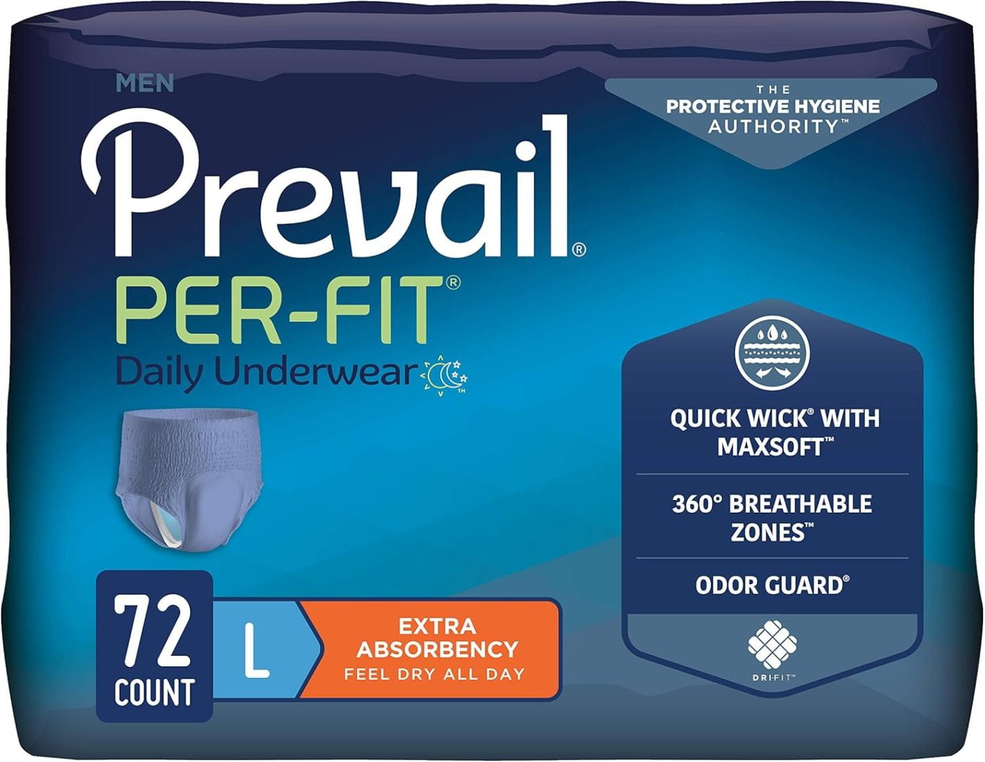 JYLP Per-Fit for Men Daily Protective Underwear - Pull-up Disposable Adult Diaper for Men - Extra Absorbency - Large - 72 Count (4 Packs of 18)