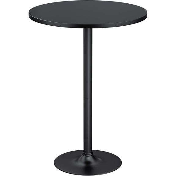 JYLP Round Bar Height Pub Table, 40.6 Inch Tall Cocktail High Top Table with MDF Tabletop & Sturdy Metal Base for Home Bar, Party, Wedding, Dining Room, Dark Black