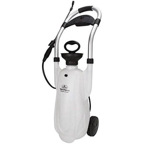 JYLP SXCS12L 3 Gallon Compression Sprayer, White Polyethylene Rolling Pressure Sprayer with Wheels
