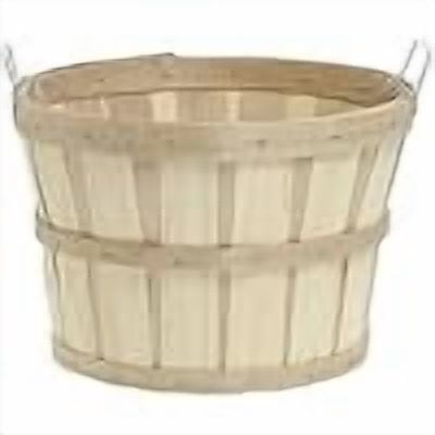 JYLP Set of 6 Brown Oval Half Bushel Baskets with Side Metal Handles, 15.5"D x 7.2"W x 10"H Multi-purpose Storage Organizers