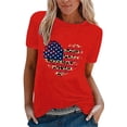thumbnail image 1 of JYLPZYR Tshirts Shirts for Women Women's Casual Independence Day Love Print T Shirt Short Sleeve Shirt Loose Top Oversized Tees(Red1,S), 1 of 5