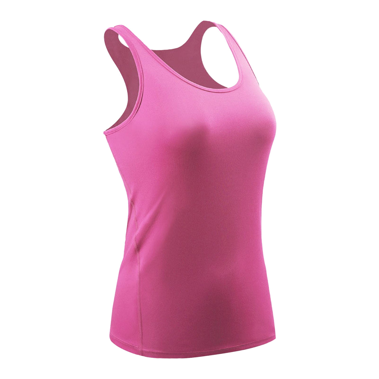 JYLPZYR Womens Compression Base Layer Tank Top Athletic Shirt (Hot Pink