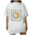 JYLPZYR Womens Oversized Tee Shirts Women's Vintage Sun and Moon