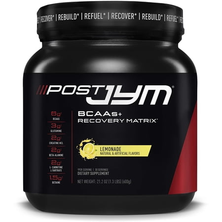 JYM Supplement Science Post Active Matrix, Glutamine, Creatine HCL Beta-Alanine, Lemonade Flavor, 1.3 Pound (30 Servings)