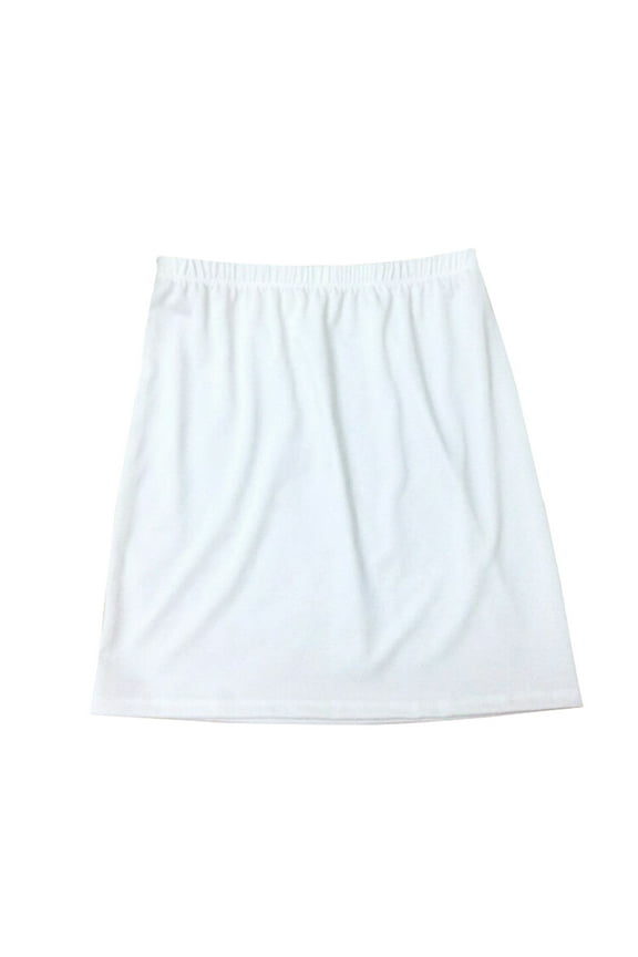 Women's Half Slip Skin Friendly Polyester Underskirt Under Dress Slip, White