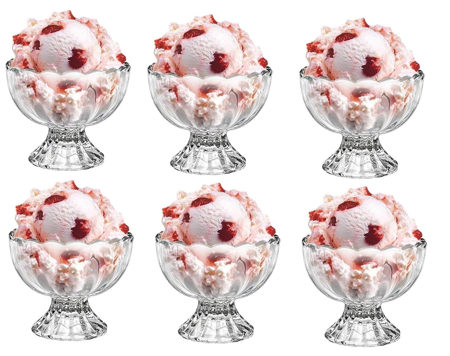 4-Pack Vintage Sunflower Glass Ice Cream Bowls – 10 Oz Footed Dessert Cups For Sundaes, Snacks, Salads