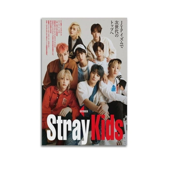 JYP Stray Kids 2021 Poster Canvas Art Pos Poster Album Cover Posters for Bedroom Wall Art Canvas Posters Music Album Cover Poster