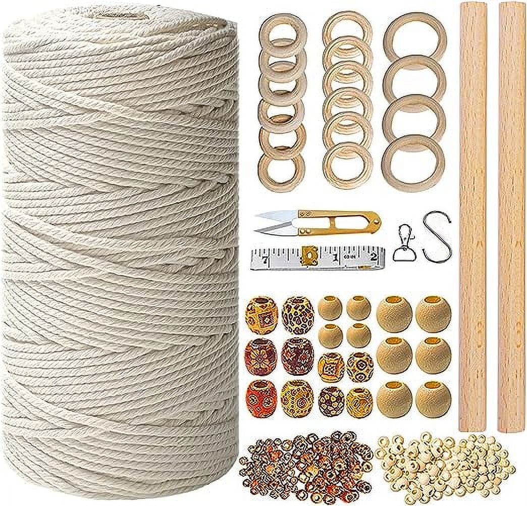 JYPS 124 Macrame Kit for Beginners, Macrame Cord Yarn 3 mmx109 Yards