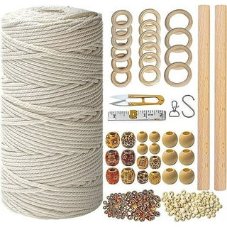 74pcs Macrame Kit | Natural Cotton Macrame Cord | Macrame Starter Set  Hanging Plant DIY Craft Kits Adults Beginners | Macrame Supplies Best For  Macram