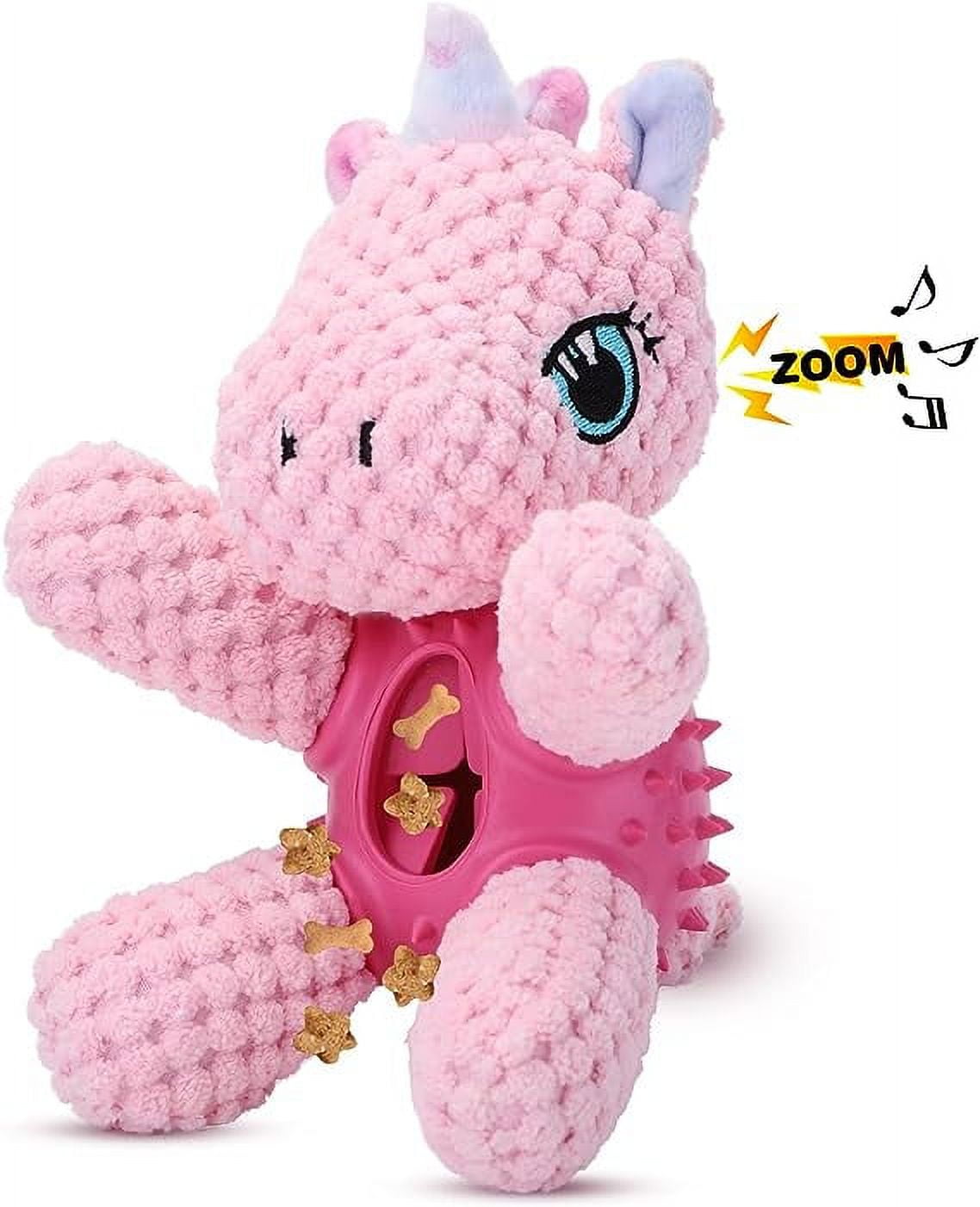 JYPS 4 in 1 Plush Dog Toy for Boredom, Stuffed Soft Puppy Chew Toy with