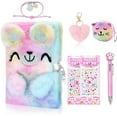 thumbnail image 1 of JYPS Bear Diary with Lock and Keys,Journal School Travel Notebook, Writing and Drawing,Plush Secret Diary with Multicolored Pen Stickers Purse Keychain Bracelet, 1 of 6