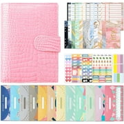 JYPS Budget Planner, A6 Money Saving Book with 12 Colorful Cash Envelopes, 12 Expense Sheets, Monthly Budget Planner with Stickers, Budget Binder for Money, Financial Planner for School, Travel,Pink